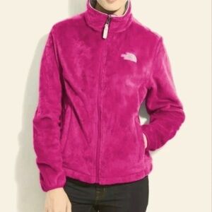 The North Face Hot Pink Osito Faux Fur Full Zip Jacket size medium